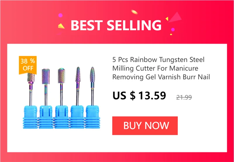 7Pcs Ceramic Milling Cutters Set - Nail Drill Bits for Manicure, Gel Varnish Removal & Nail Care Accessories