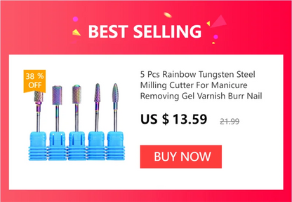 7Pcs Ceramic Milling Cutters Set - Nail Drill Bits for Manicure, Gel Varnish Removal & Nail Care Accessories