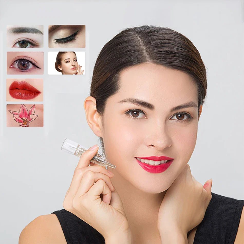 10PCS BIOMASER Disposable Tattoo Needles — Permanent Makeup Cartridges for Eyebrow & Lip, 1R/2R/3R/5R