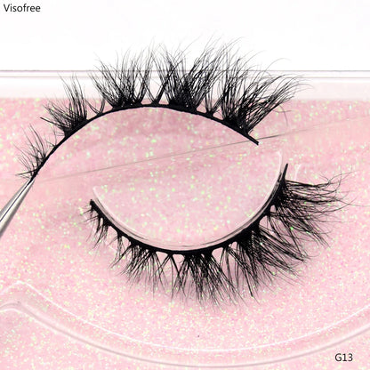 Visofree 3D Mink Eyelashes – Thick Handmade Full Strip Cruelty-Free False Lashes for Makeup M56