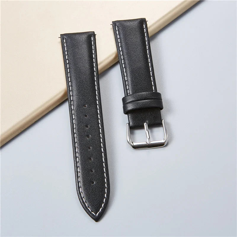 Genuine Leather Watch Bands - Calfskin Replacement Straps for Men & Women, 18mm-24mm