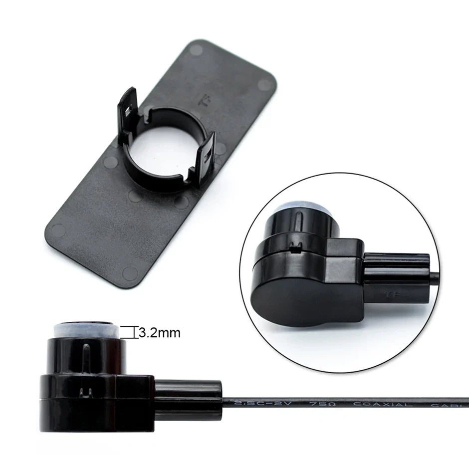 GreenYi Car Parking Sensor System - Parktronics with 4 Flat Sensors (Black/Silver/White, 13mm), Reverse Radar with Buzzer Alarm