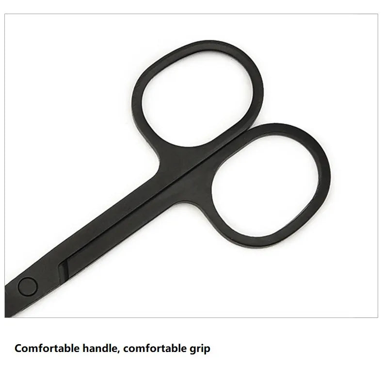 Mini Stainless Steel Round-Head Nose Hair Scissors — Portable Ergonomic Nose Trimmer & Cutter