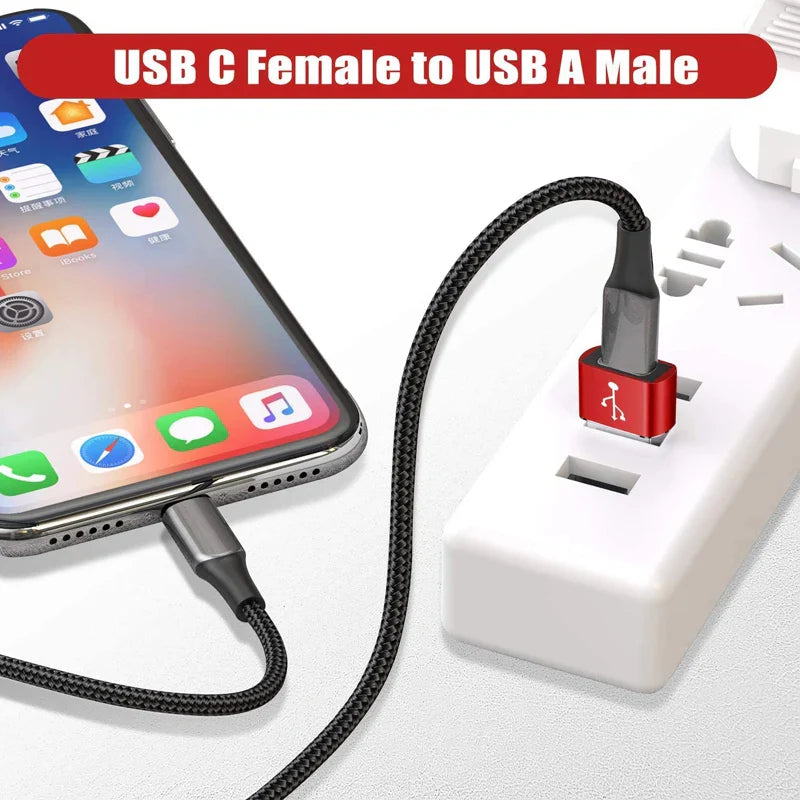 USB 3.0 to USB-C 3.1 Adapter – Mini Hi-Speed Type-C Female to USB-A Male Converter for Fast Charging & Data Sync OTG