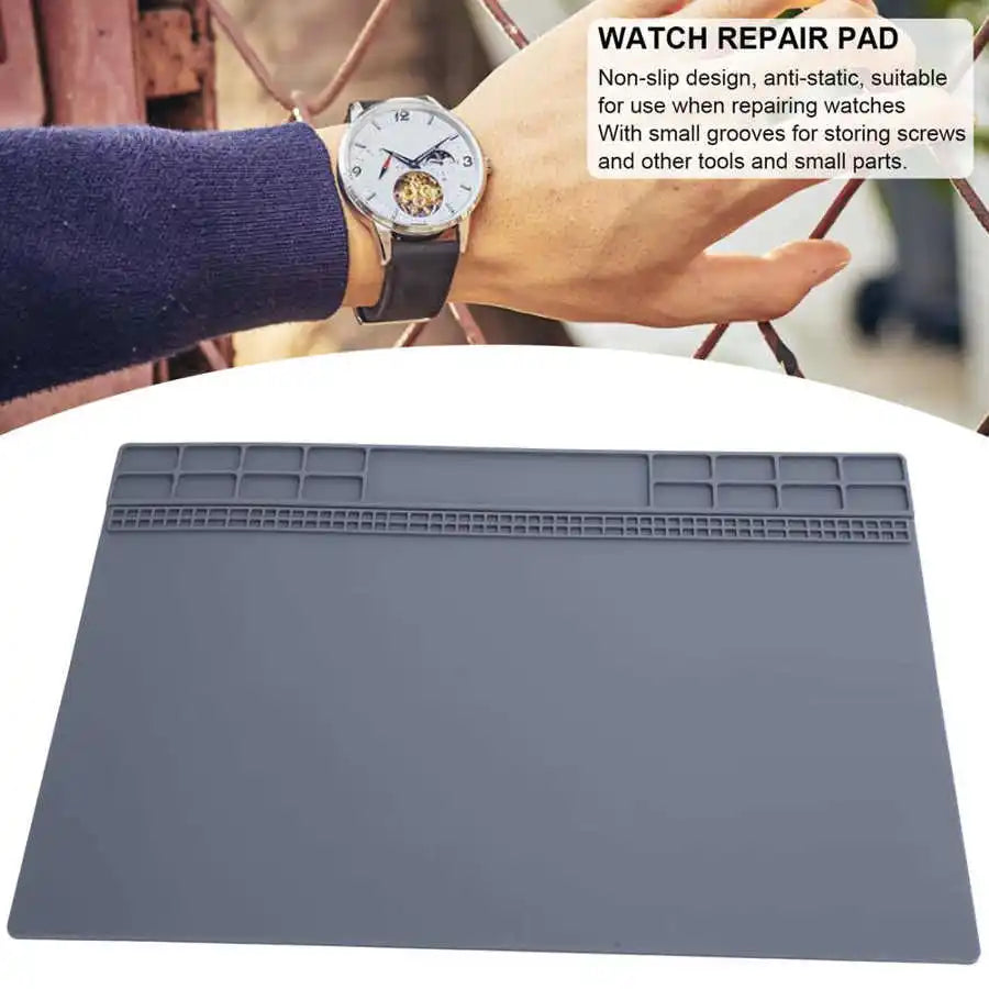 Non-Slip Rubber Watch Repair Mat – Work Pad for Watchmaker Maintenance & Watch Repair Tools