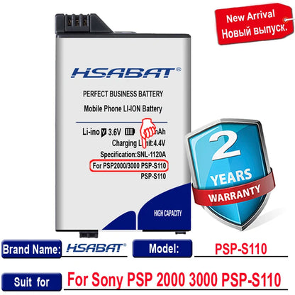 HSABAT 4300mAh Replacement Battery for Sony PSP2000/PSP3000/PSP-S110 — Portable Gamepad Power Pack