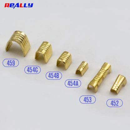 100Pcs U-Shape Copper Ring Terminals - Non-Insulated Car and Motorcycle Cable Wire Butt Splice Crimp Connectors DJ454A/B/C 453 452