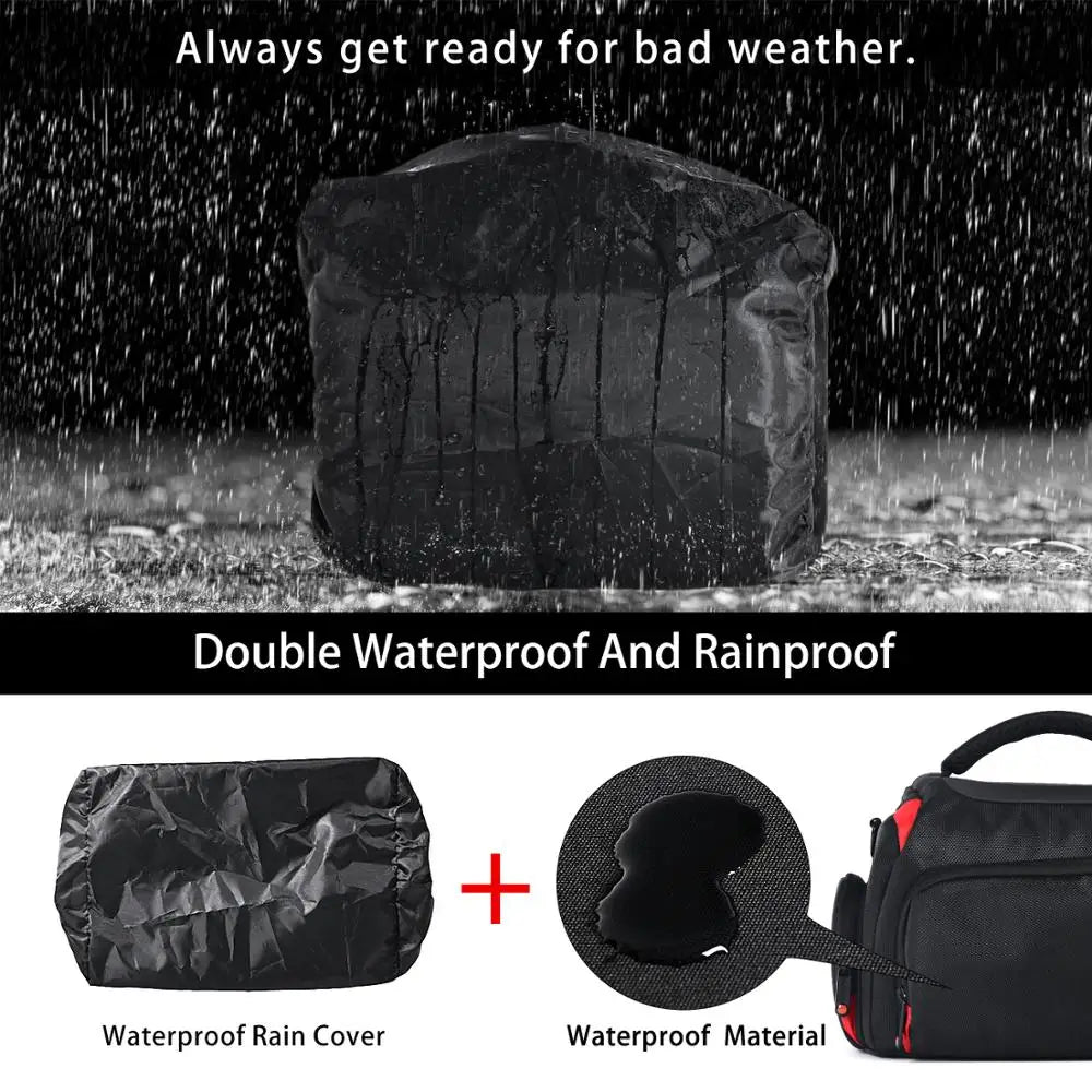 FOSOTO Waterproof DSLR Camera Shoulder Bag – Professional Case for Canon, Nikon, Sony, Video & Lens Storage