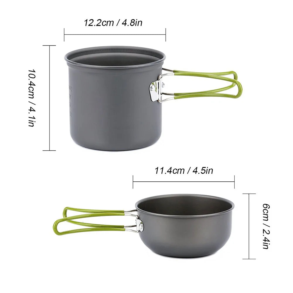 Ultralight Camping Cookware Set – Portable Pots & Tableware for Hiking, Trekking, Picnic, Fishing, and Mountaineering