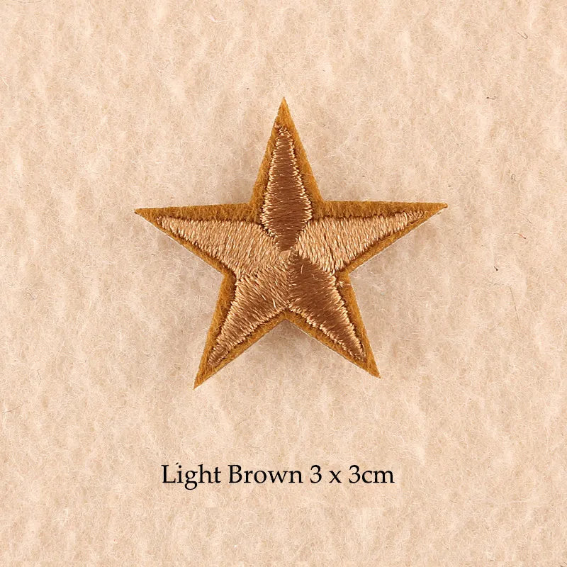 Stars Embroidered Iron-On Patches – Gold, Silver & Colorful Appliqué Stickers for Clothing, Jackets, Bags & DIY Craft Decoration