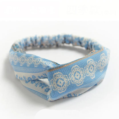Bohemian Print Headbands for Women & Girls – Vintage Cross Turban Bandana Hair Accessories for Summer