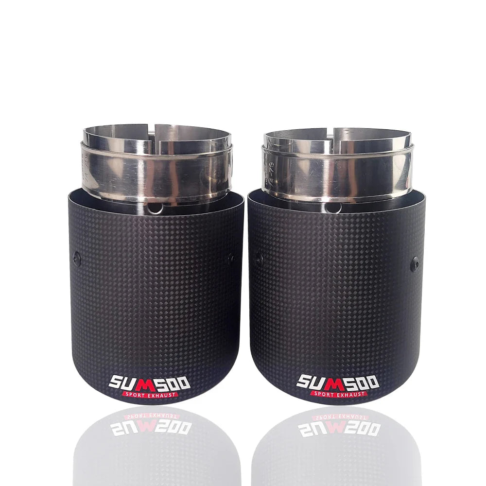 SUMSOO Carbon Fiber Exhaust Tail Tips — Decorative Modified Pipe for Mazda CX-3, CX-4, CX-5, Axela & Atenza
