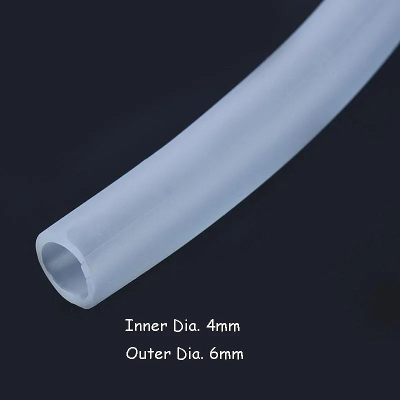 Silicon Aquarium Oxygen Pump Hose - 4x6mm, 1m/3m/5m/10m, Food Grade Tube for Fish Tank & Pond