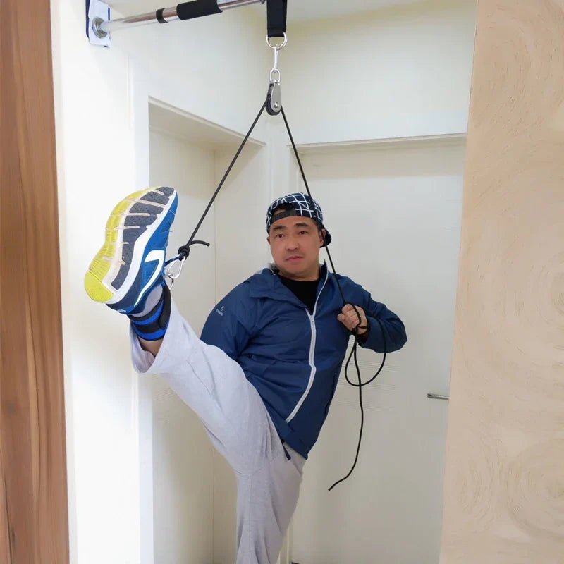 Leg Split Stretcher with Pulley - Adjustable Flexibility Trainer for Taekwondo, Kung Fu and Martial Arts