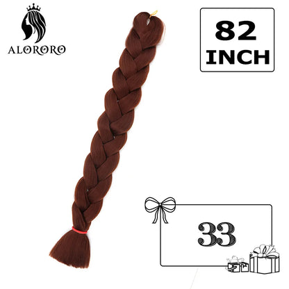 82-Inch Synthetic Braiding Hair Extensions – Jumbo Crochet Box Twist Braids in Green, Red, Pink & Yellow, Pure Color Wholesale