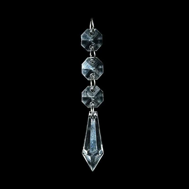 5PC Crystal Acrylic Bead Garland – Clear Chandelier Chain with Hooks for Wedding, Home DIY & Craft Decoration