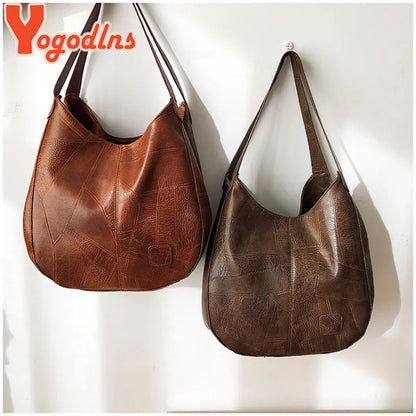 Yogodlns Vintage Women's Handbag - Designer Luxury Shoulder Tote, Fashion Brand Top-Handle Bag