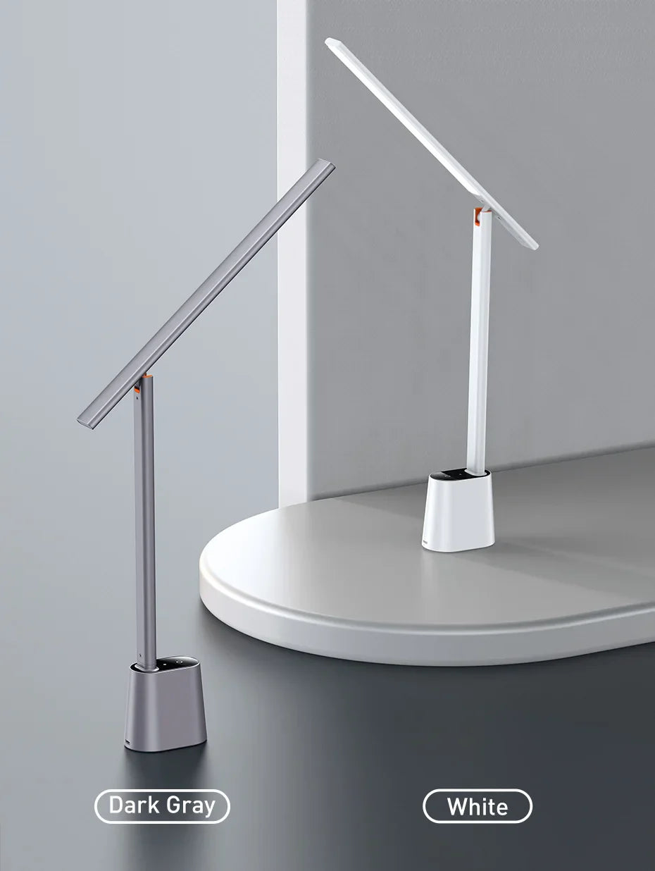 Baseus LED Desk Lamp – Eye Protection, Dimmable, Foldable Table Lamp with Smart Adaptive Brightness for Study & Office