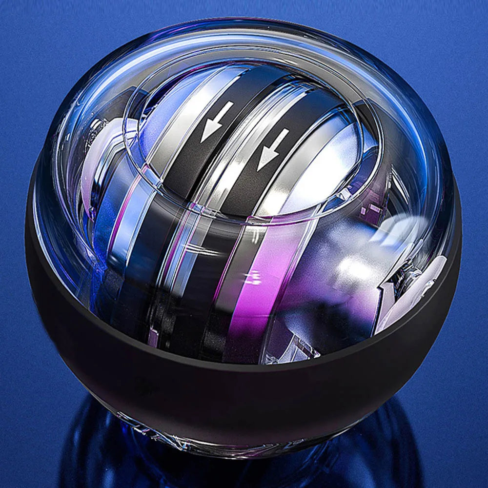 LED Gyroscopic Power Wrist Ball - Self-Starting Gyro Ball Trainer for Arm, Hand Muscle Exercise and Strengthening
