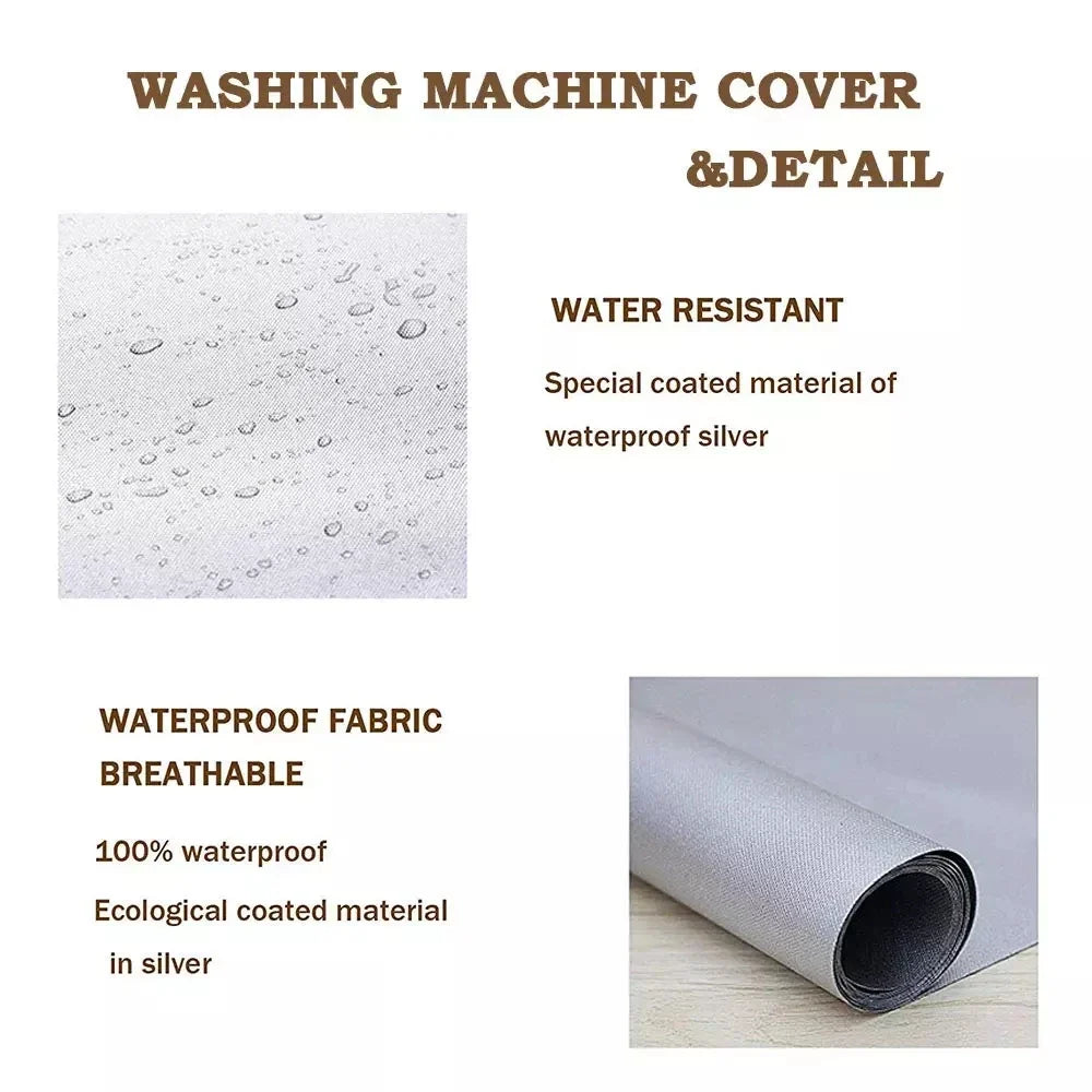 Polyester Waterproof Washer-Dryer Cover - Sunblock and Dust Protection for Front Load Washing Machines (4 Sizes)