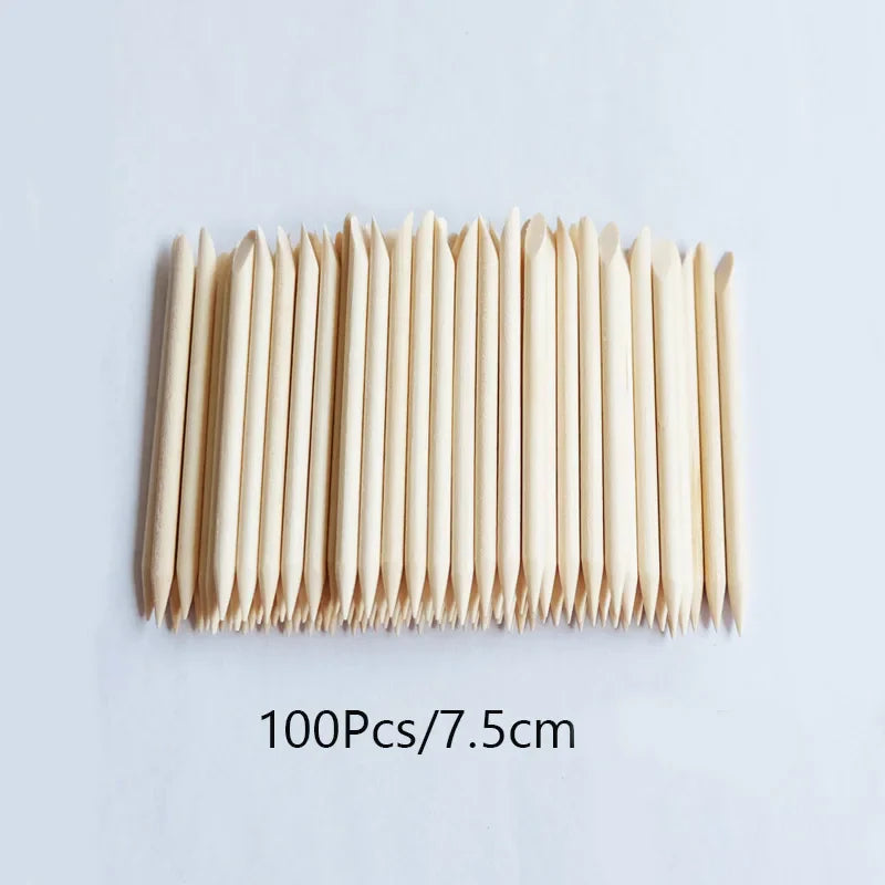 Lurayee Orange Wood Nail Cuticle Pusher – Manicure Tool for Nail Art, Gel Polish, and Nail Design