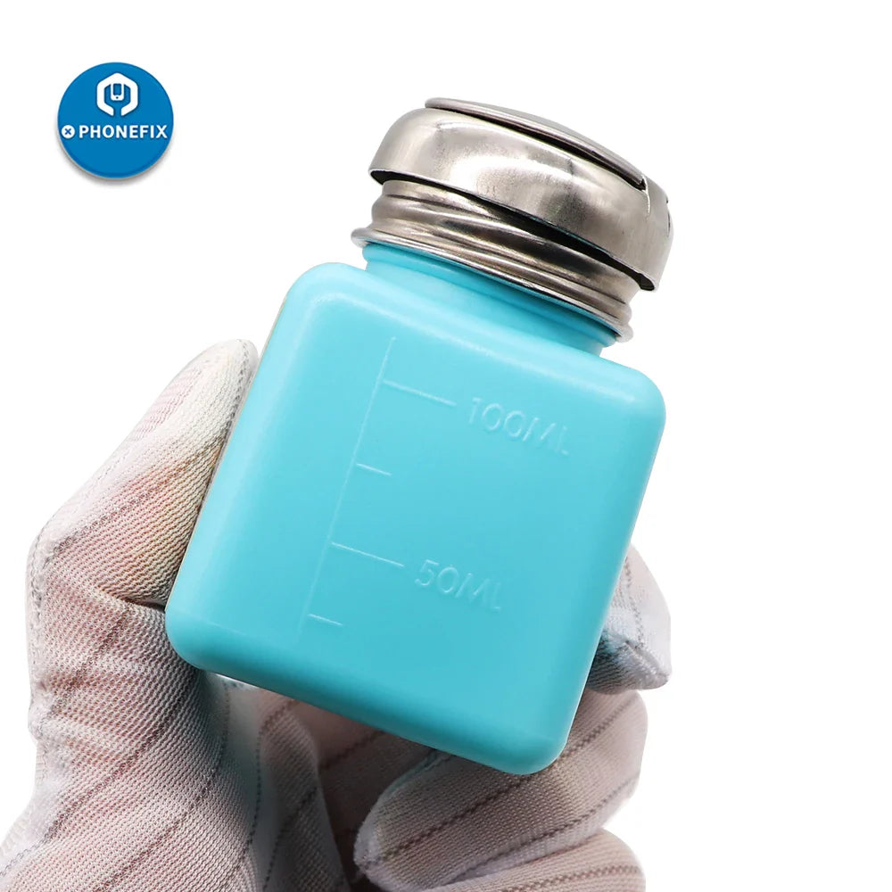 MECHANIC 180ML Alcohol Bottle – Plastic ESD Liquid Dispenser for iPhone Repair & Motherboard Cleaning