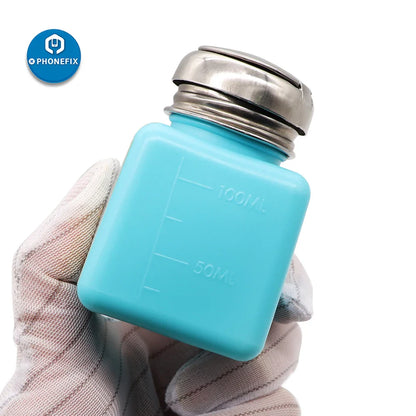 MECHANIC 180ML Alcohol Bottle – Plastic ESD Liquid Dispenser for iPhone Repair & Motherboard Cleaning
