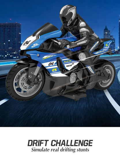1/6 Scale RC Electric Racing Motorcycle – High-Speed 4CH Remote Control Drift Car Toy for Boys