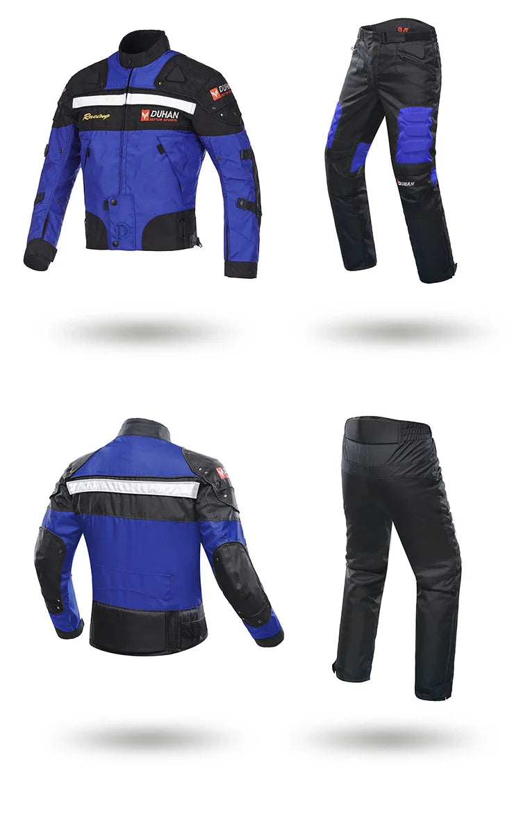 DUHAN Windproof Motocross Jacket & Pants for Men – Wear-Resistant Motorcycle Gear with Body Armor, Winter Moto Clothing