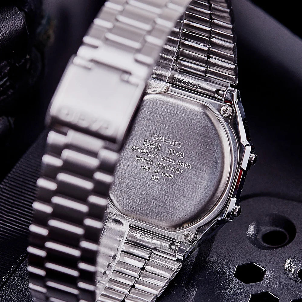 Casio Silver Luxury Watch Set for Men - LED Digital, Waterproof Quartz Sport and Military Wrist Watch