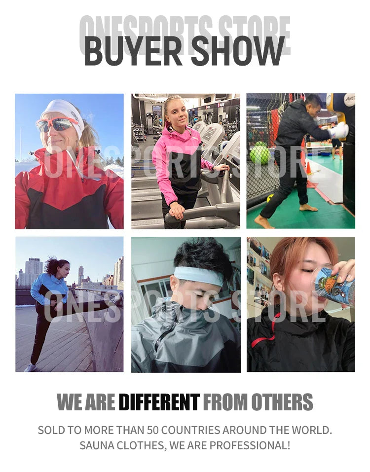 Unisex Sauna Suit — Women's & Men's Gym Clothing Set with Pullover Hoodie for Running, Fitness, Weight Loss & Sweating