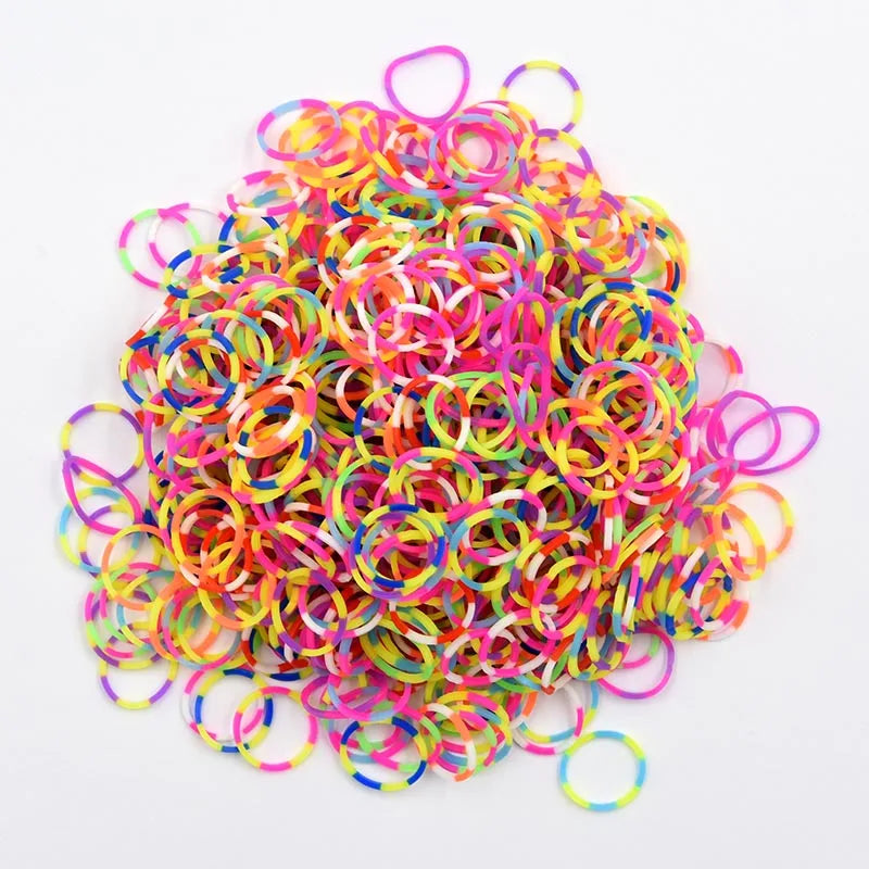 NICE! 600pcs Rainbow Loom Rubber Bands – DIY Bracelet Making Kit for Kids, Hair Ties, Xmas Gift 2021