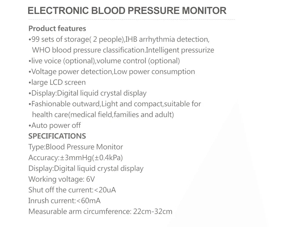 KIUZOU Upper Arm Automatic Blood Pressure Monitor – Sphygmomanometer for Accurate Arterial Pressure Measurement
