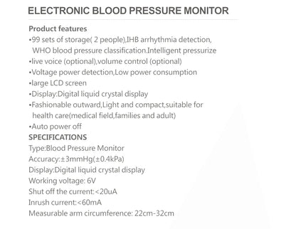 KIUZOU Upper Arm Automatic Blood Pressure Monitor – Sphygmomanometer for Accurate Arterial Pressure Measurement