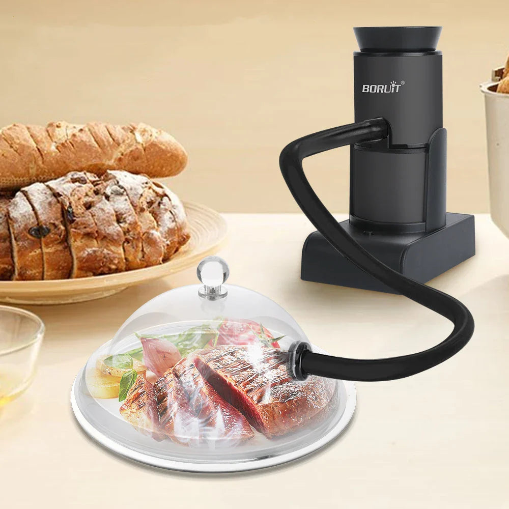 BORUiT SK305 Smoke Infuser – Portable Molecular Cuisine Smoking Gun, Cold Smoke Generator for Meat, BBQ & Cocktails