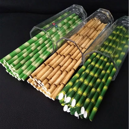 25Pcs Panda Bamboo Paper Straws - Disposable Paper Drinking Straws for Birthday Parties, Weddings, and Baby Showers - Eco-Friendly Decoration