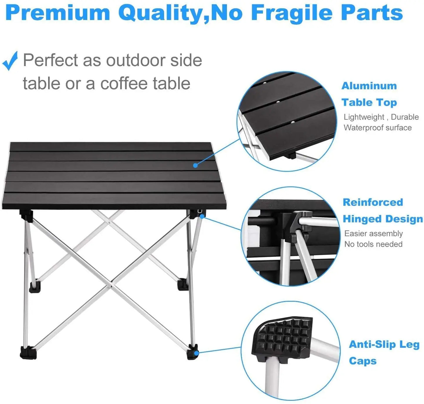 Ultralight Portable Folding Camping Table - High Strength Aluminum Alloy Outdoor Dinner Desk for Garden Party Picnic BBQ