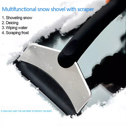 Stainless Steel Car Ice Scraper and Snow Shovel - Windshield Snow Removal Tool for Winter Car Accessories
