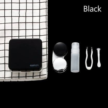 Square Contact Lens Case – Portable Travel Lens Storage & Soaking Box Holder, Solid Color Fashion Eyewear Accessory Container