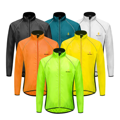 WOSAWE Men's Windproof Waterproof Cycling Jacket – Reflective MTB Bike Windbreaker & Vest