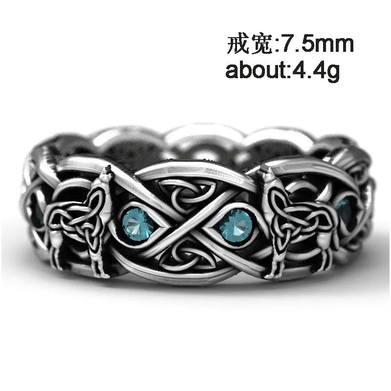 Huitan Viking Nordic Mythology Giant Wolf Ring – Defense Totem, Hip Hop Rock Fashion Unisex Punk Jewelry Gift