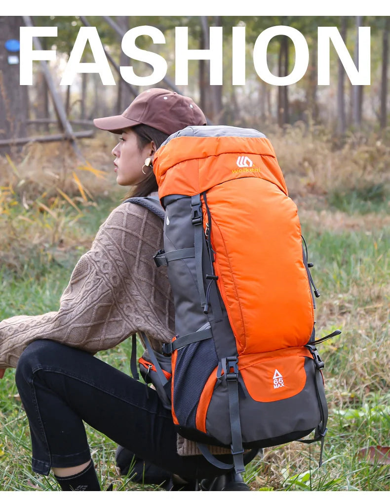 65L Large Camping Backpack — Waterproof Outdoor Hiking, Climbing & Trekking Mountaineering Sport Bag