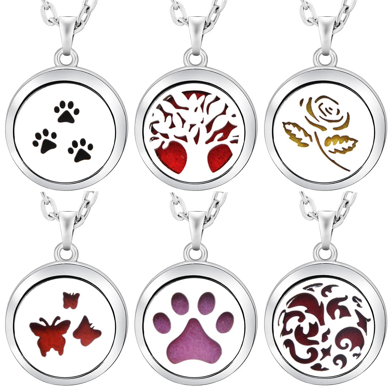 Stainless Steel Tree of Life Aromatherapy Necklace – Essential Oil Diffuser Pendant for Women