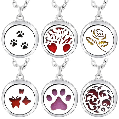 Stainless Steel Tree of Life Aromatherapy Necklace – Essential Oil Diffuser Pendant for Women