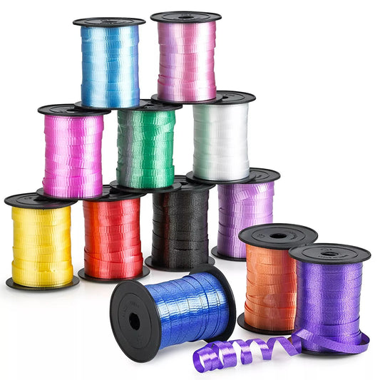 Satin Laser Ribbon for Balloons: Foil Curling Ribbons for Birthday Parties, Weddings, DIY Decorations and Gift Wrapping