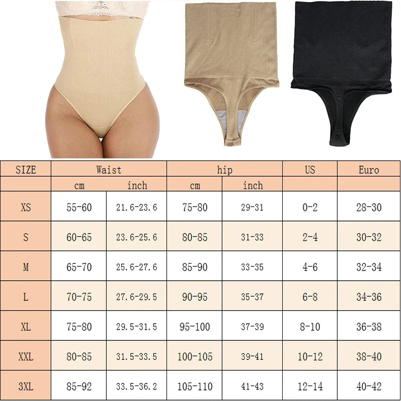 GUUDIA Women's High Waist Seamless Body Shaper Briefs - Firm Control Tummy Shaping Thong Shapewear Panties and Girdle Underwear