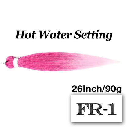 26-Inch Pre-Stretched Braiding Hair Extensions – Synthetic Afro Crochet Braids for DIY, Jumbo Braid in Purple, Pink, Peach & Red