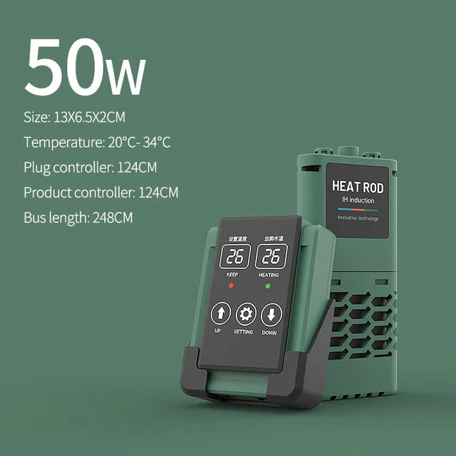 New Aquarium Submersible Heater – LCD Display, Adjustable Water Heating Rod, Auto Constant Temperature