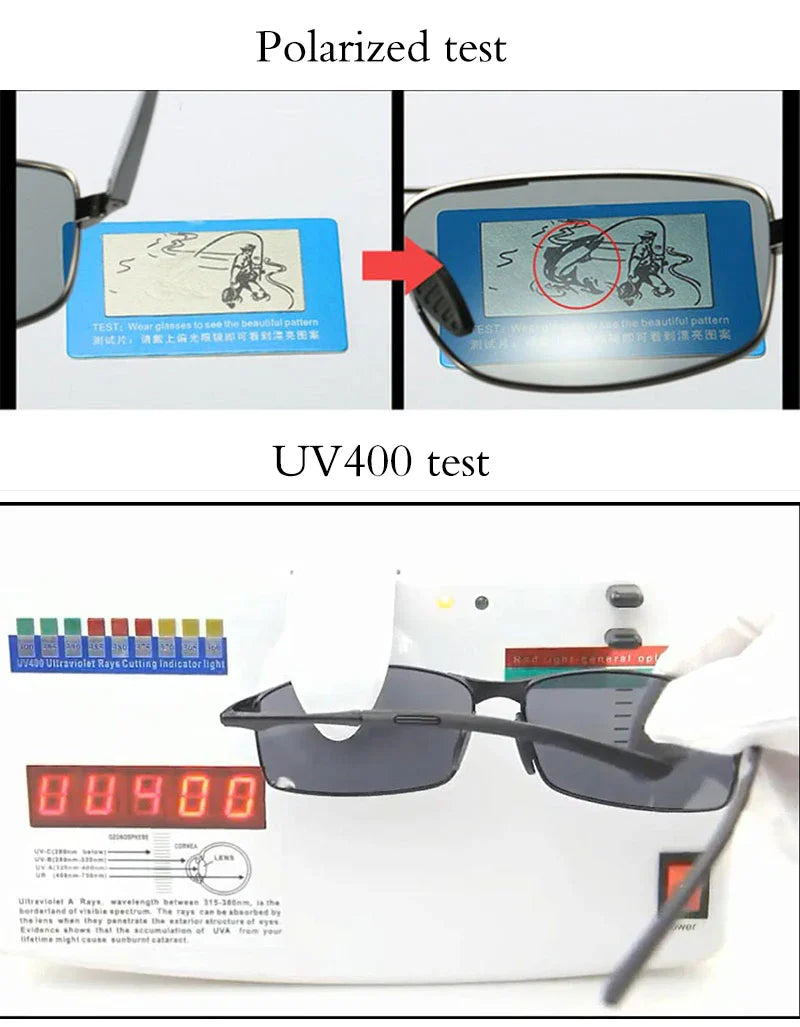 Aoron Polarized Sunglasses – UV400 Anti-Glare Metal Frame Driving Glasses for Men & Women
