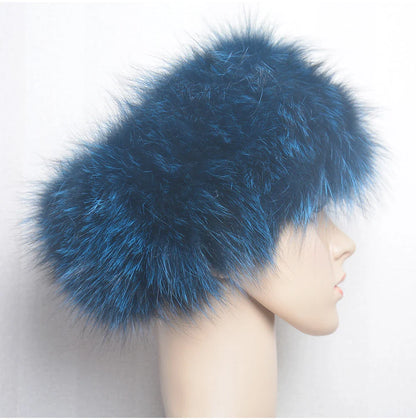 2025 Real Fox Fur Scarf and Headband – Luxury Winter Neck Warmer for Women, 100% Natural Fur, Elastic Ring Muffler